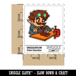 Gnome Artificer Engineer Mechanic Fantasy Character Waterproof Vinyl Phone Tablet Laptop Water Bottle Car Window Bumper Decal Sticker Set - 5 Pack