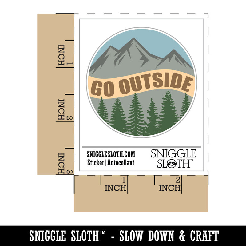 Go Outside Mountains Trees Nature Waterproof Vinyl Phone Tablet Laptop Water Bottle Car Window Bumper Decal Sticker Set - 5 Pack