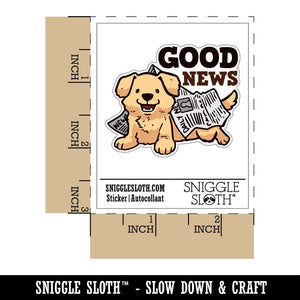 Good News Puppy Dog Newspaper Waterproof Vinyl Phone Tablet Laptop Water Bottle Car Window Bumper Decal Sticker Set - 5 Pack