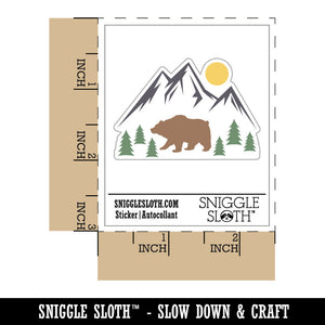 Grizzly Bear in Mountains Waterproof Vinyl Phone Tablet Laptop Water Bottle Car Window Bumper Decal Sticker Set - 5 Pack