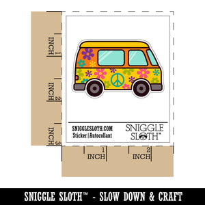 Groovy Hippie Van Waterproof Vinyl Phone Tablet Laptop Water Bottle Car Window Bumper Decal Sticker Set - 5 Pack