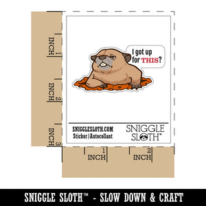 Grumpy Groundhog I got Up For This Waterproof Vinyl Phone Tablet Laptop Water Bottle Car Window Bumper Decal Sticker Set - 5 Pack