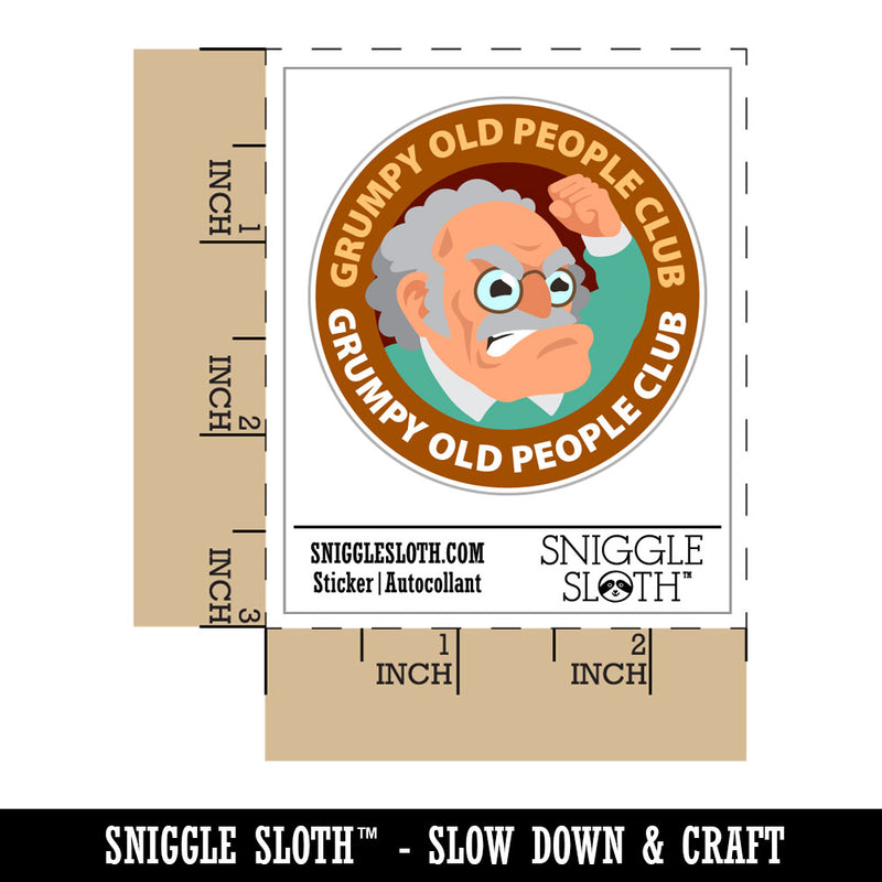 Grumpy Old People Club Waterproof Vinyl Phone Tablet Laptop Water Bottle Car Window Bumper Decal Sticker Set - 5 Pack