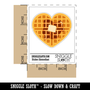 Heart Waffle Breakfast with Butter and Maple Syrup Waterproof Vinyl Phone Tablet Laptop Water Bottle Car Window Bumper Decal Sticker Set - 5 Pack