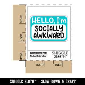 Hello I'm Socially Awkward Waterproof Vinyl Phone Tablet Laptop Water Bottle Car Window Bumper Decal Sticker Set - 5 Pack