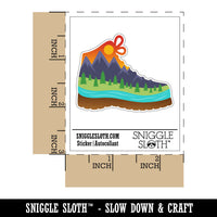 Hiking Boot Mountain Scene Waterproof Vinyl Phone Tablet Laptop Water Bottle Car Window Bumper Decal Sticker Set - 5 Pack
