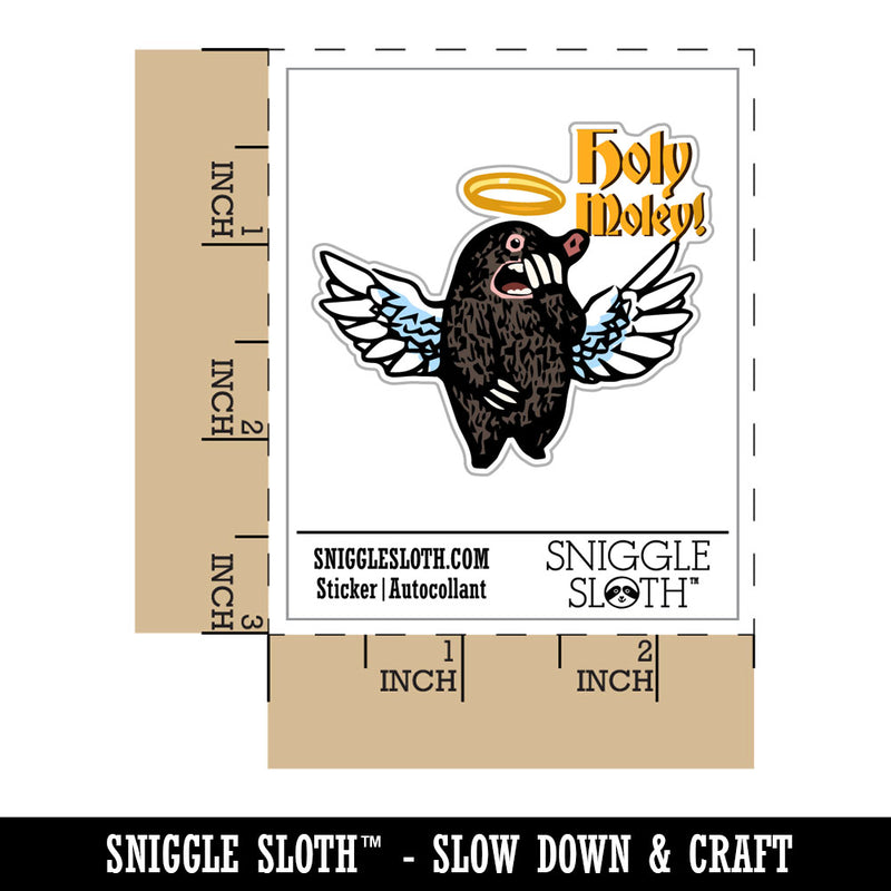 Holy Moley Angel Mole Wings and Halo Waterproof Vinyl Phone Tablet Laptop Water Bottle Car Window Bumper Decal Sticker Set - 5 Pack