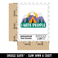 I Hate People Camping Waterproof Vinyl Phone Tablet Laptop Water Bottle Car Window Bumper Decal Sticker Set - 5 Pack