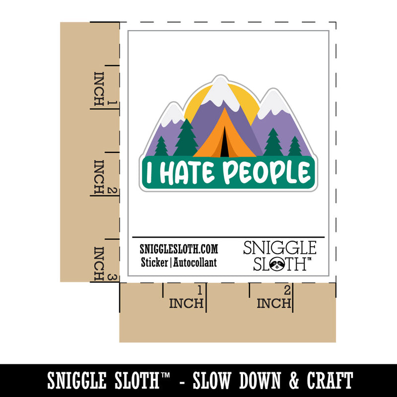I Hate People Camping Waterproof Vinyl Phone Tablet Laptop Water Bottle Car Window Bumper Decal Sticker Set - 5 Pack