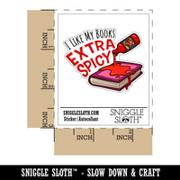 I Like My Books Extra Spicy Hot Sauce Waterproof Vinyl Phone Tablet Laptop Water Bottle Car Window Bumper Decal Sticker Set - 5 Pack