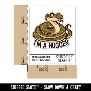 I'm A Hugger Snake Boa Constrictor Python Hug Waterproof Vinyl Phone Tablet Laptop Water Bottle Car Window Bumper Decal Sticker Set - 5 Pack
