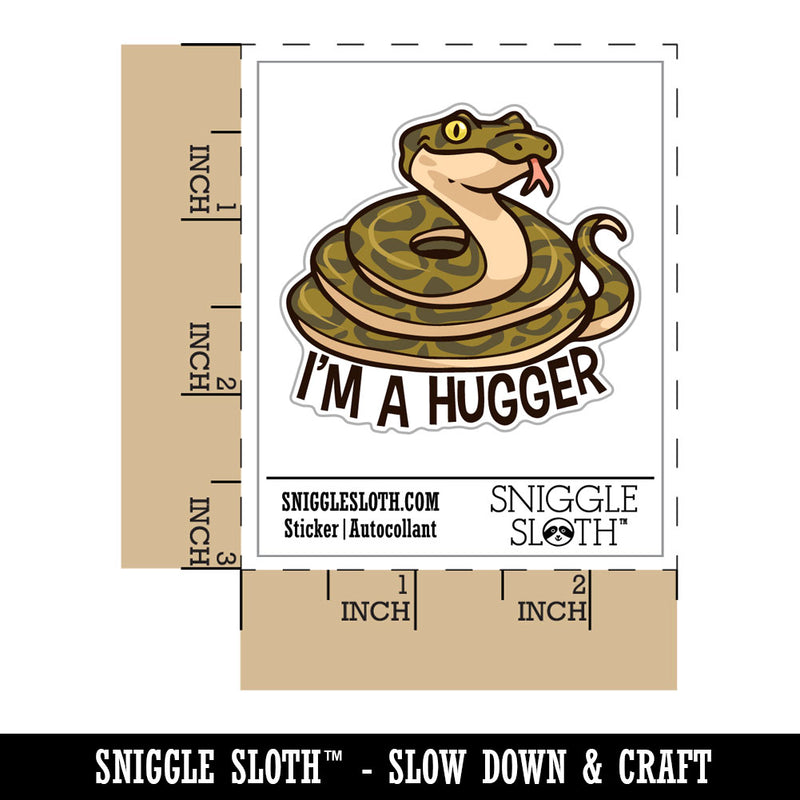 I'm A Hugger Snake Boa Constrictor Python Hug Waterproof Vinyl Phone Tablet Laptop Water Bottle Car Window Bumper Decal Sticker Set - 5 Pack
