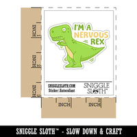 I'm A Nervous Rex Dino Waterproof Vinyl Phone Tablet Laptop Water Bottle Car Window Bumper Decal Sticker Set - 5 Pack