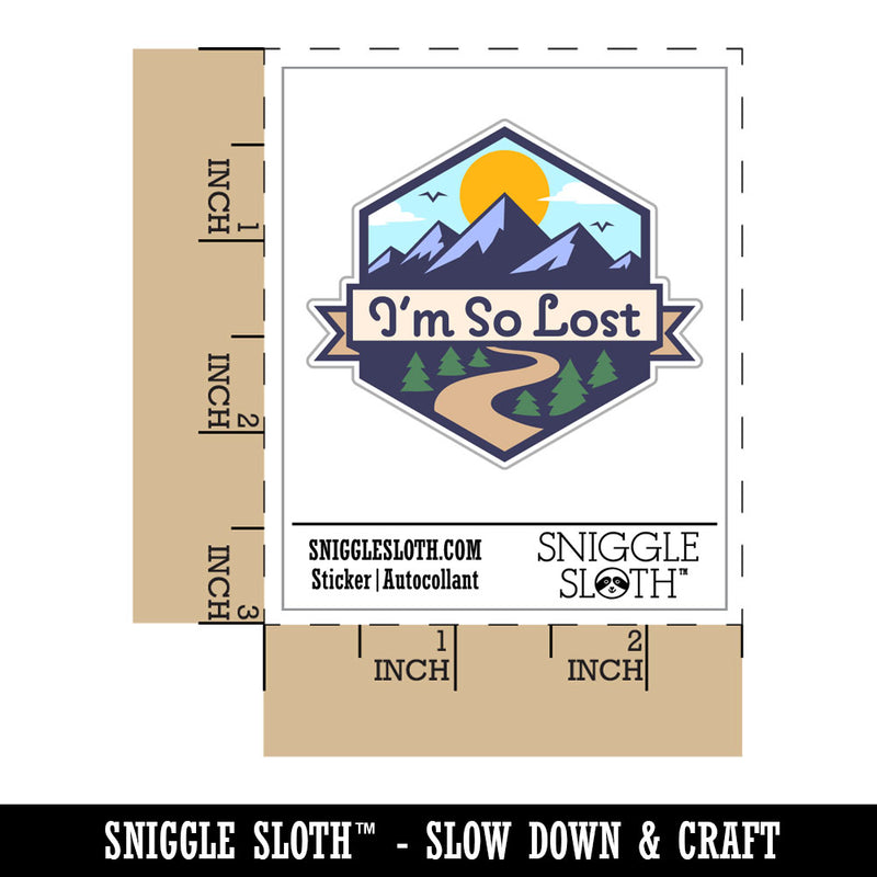 I'm So Lost Travel Adventure Funny Mountain Hiking Waterproof Vinyl Phone Tablet Laptop Water Bottle Car Window Bumper Decal Sticker Set - 5 Pack