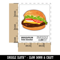 Juicy Hamburger Cheeseburger Fast Food Waterproof Vinyl Phone Tablet Laptop Water Bottle Car Window Bumper Decal Sticker Set - 5 Pack