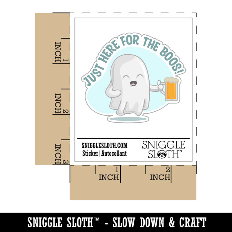 Just Here For the Boos Booze Drinking Ghost Waterproof Vinyl Phone Tablet Laptop Water Bottle Car Window Bumper Decal Sticker Set - 5 Pack