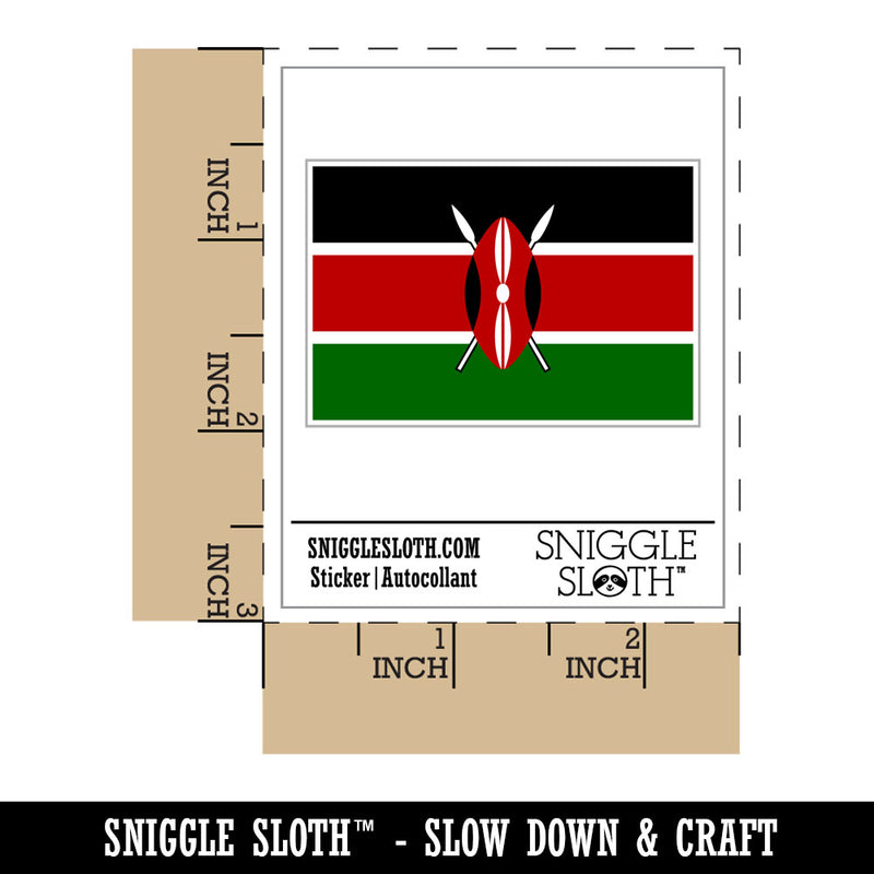 Kenya National Country Flag Waterproof Vinyl Phone Tablet Laptop Water Bottle Car Window Bumper Decal Sticker Set - 5 Pack