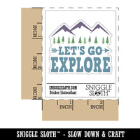 Let's Go Explore Mountains Waterproof Vinyl Phone Tablet Laptop Water Bottle Car Window Bumper Decal Sticker Set - 5 Pack
