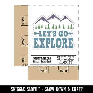 Let's Go Explore Mountains Waterproof Vinyl Phone Tablet Laptop Water Bottle Car Window Bumper Decal Sticker Set - 5 Pack