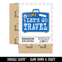 Let's Go Travel Suitcase Waterproof Vinyl Phone Tablet Laptop Water Bottle Car Window Bumper Decal Sticker Set - 5 Pack