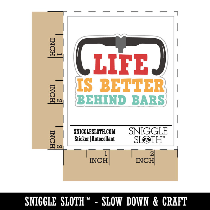 Life is Better Behind Bars Bike Biking Cycle Waterproof Vinyl Phone Tablet Laptop Water Bottle Car Window Bumper Decal Sticker Set - 5 Pack