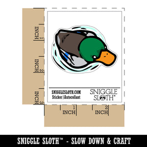 Mallard Duck Floating On Water Ripples Waterproof Vinyl Phone Tablet Laptop Water Bottle Car Window Bumper Decal Sticker Set - 5 Pack