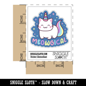 Meowgical Cat Unicorn Waterproof Vinyl Phone Tablet Laptop Water Bottle Car Window Bumper Decal Sticker Set - 5 Pack