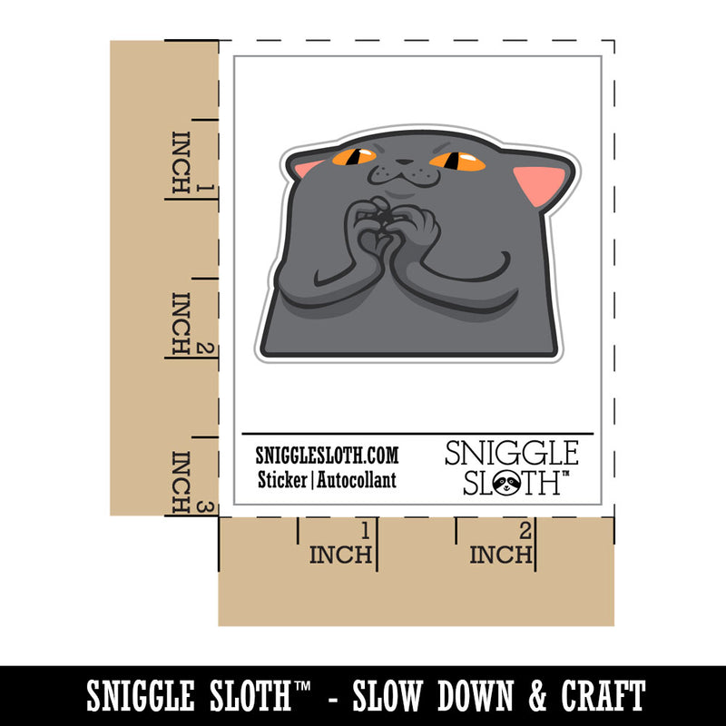Mischievous Scheming Peeking Cat Waterproof Vinyl Phone Tablet Laptop Water Bottle Car Window Bumper Decal Sticker Set - 5 Pack