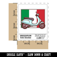 Moped Bike Italian Flag Vehicle Waterproof Vinyl Phone Tablet Laptop Water Bottle Car Window Bumper Decal Sticker Set - 5 Pack