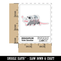 Mother Opossum with Babies on Back Waterproof Vinyl Phone Tablet Laptop Water Bottle Car Window Bumper Decal Sticker Set - 5 Pack