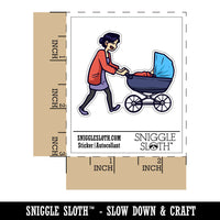 Mother with Child in Stroller Baby Waterproof Vinyl Phone Tablet Laptop Water Bottle Car Window Bumper Decal Sticker Set - 5 Pack