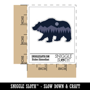 Mountain Scene Bear Silhouette Waterproof Vinyl Phone Tablet Laptop Water Bottle Car Window Bumper Decal Sticker Set - 5 Pack