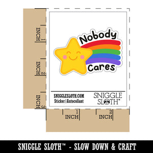 Nobody Cares Waterproof Vinyl Phone Tablet Laptop Water Bottle Car Window Bumper Decal Sticker Set - 5 Pack
