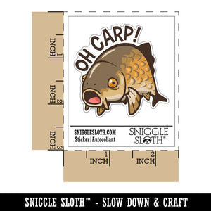 Oh Carp Regretful Fish Funny Face Waterproof Vinyl Phone Tablet Laptop Water Bottle Car Window Bumper Decal Sticker Set - 5 Pack