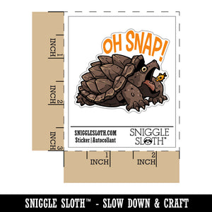 Oh Snap Alligator Snapping Turtle Fish Waterproof Vinyl Phone Tablet Laptop Water Bottle Car Window Bumper Decal Sticker Set - 5 Pack