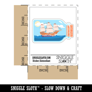 Old Ship On Ocean In A Bottle Waterproof Vinyl Phone Tablet Laptop Water Bottle Car Window Bumper Decal Sticker Set - 5 Pack
