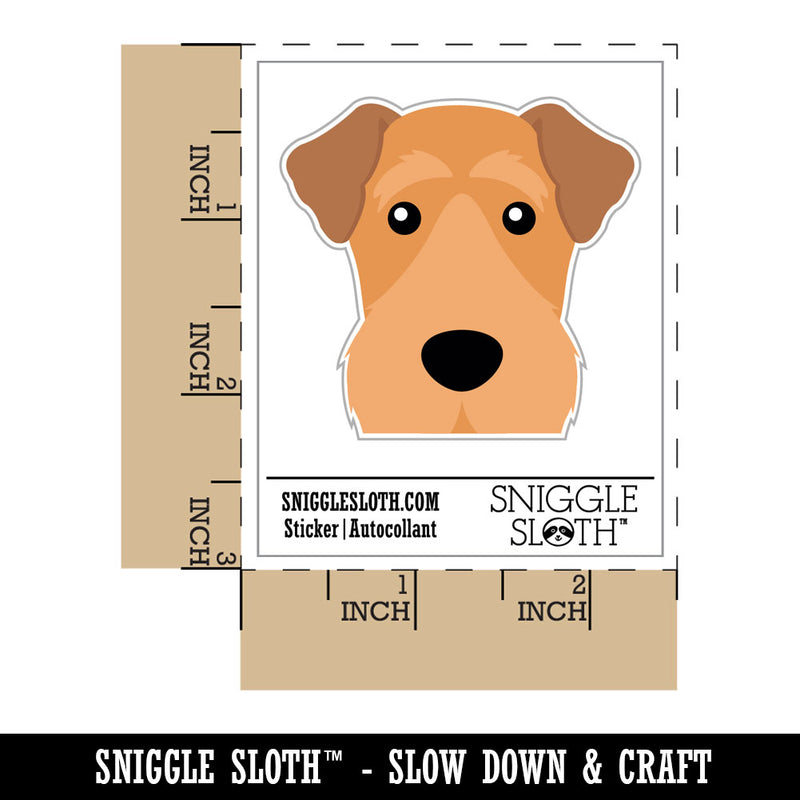 Peeking Airedale Terrier Dog Waterproof Vinyl Phone Tablet Laptop Water Bottle Car Window Bumper Decal Sticker Set - 5 Pack