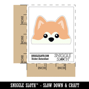 Peeking Akita Inu Dog Waterproof Vinyl Phone Tablet Laptop Water Bottle Car Window Bumper Decal Sticker Set - 5 Pack