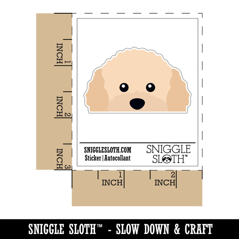 Peeking Apricot Toy Poodle Dog Waterproof Vinyl Phone Tablet Laptop Water Bottle Car Window Bumper Decal Sticker Set - 5 Pack