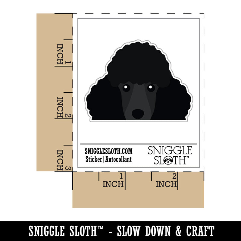 Peeking Black Poodle Dog Waterproof Vinyl Phone Tablet Laptop Water Bottle Car Window Bumper Decal Sticker Set - 5 Pack