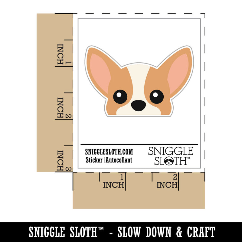 Peeking Chihuahua Dog Waterproof Vinyl Phone Tablet Laptop Water Bottle Car Window Bumper Decal Sticker Set - 5 Pack