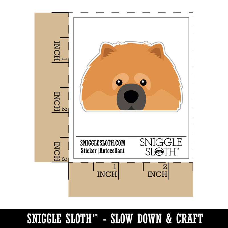 Peeking Chow Chow Dog Waterproof Vinyl Phone Tablet Laptop Water Bottle Car Window Bumper Decal Sticker Set - 5 Pack