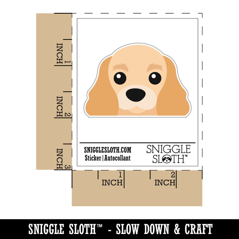 Peeking Cocker Spaniel Dog Waterproof Vinyl Phone Tablet Laptop Water Bottle Car Window Bumper Decal Sticker Set - 5 Pack