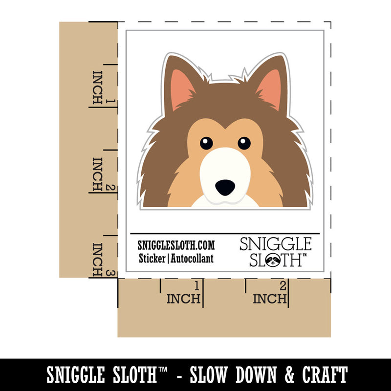 Peeking Collie Dog Waterproof Vinyl Phone Tablet Laptop Water Bottle Car Window Bumper Decal Sticker Set - 5 Pack