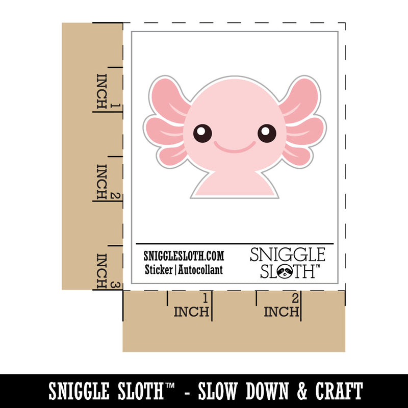 Peeking Cute Axolotl Waterproof Vinyl Phone Tablet Laptop Water Bottle Car Window Bumper Decal Sticker Set - 5 Pack