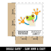 Peeking Friendly Tree Frog Waterproof Vinyl Phone Tablet Laptop Water Bottle Car Window Bumper Decal Sticker Set - 5 Pack