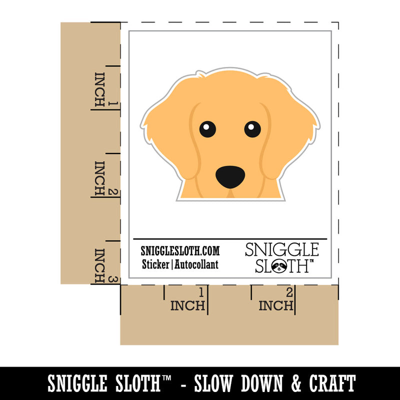 Peeking Golden Retriever Dog Waterproof Vinyl Phone Tablet Laptop Water Bottle Car Window Bumper Decal Sticker Set - 5 Pack
