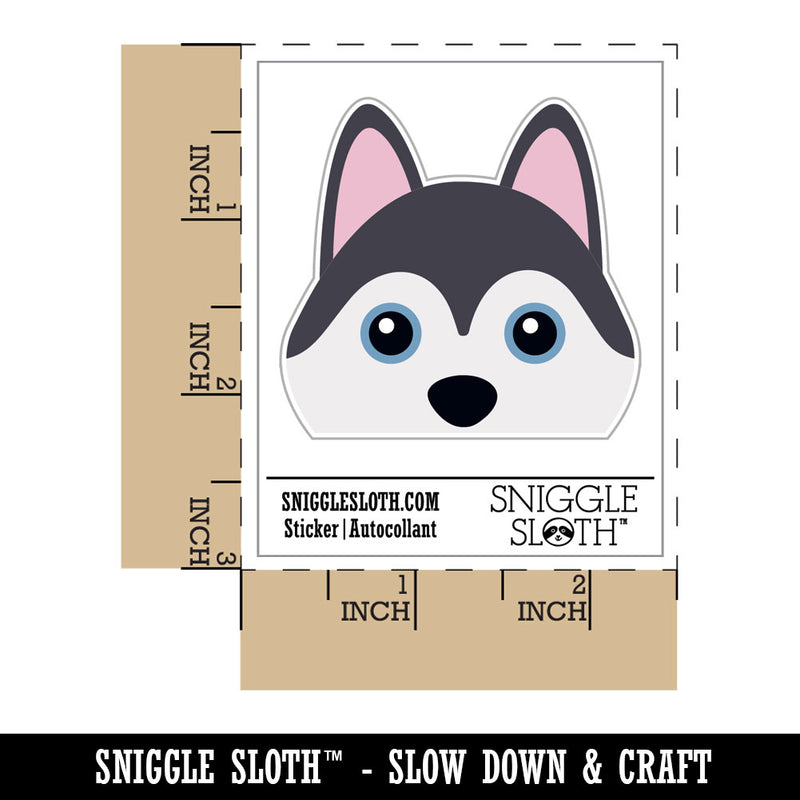 Peeking Husky Dog Waterproof Vinyl Phone Tablet Laptop Water Bottle Car Window Bumper Decal Sticker Set - 5 Pack