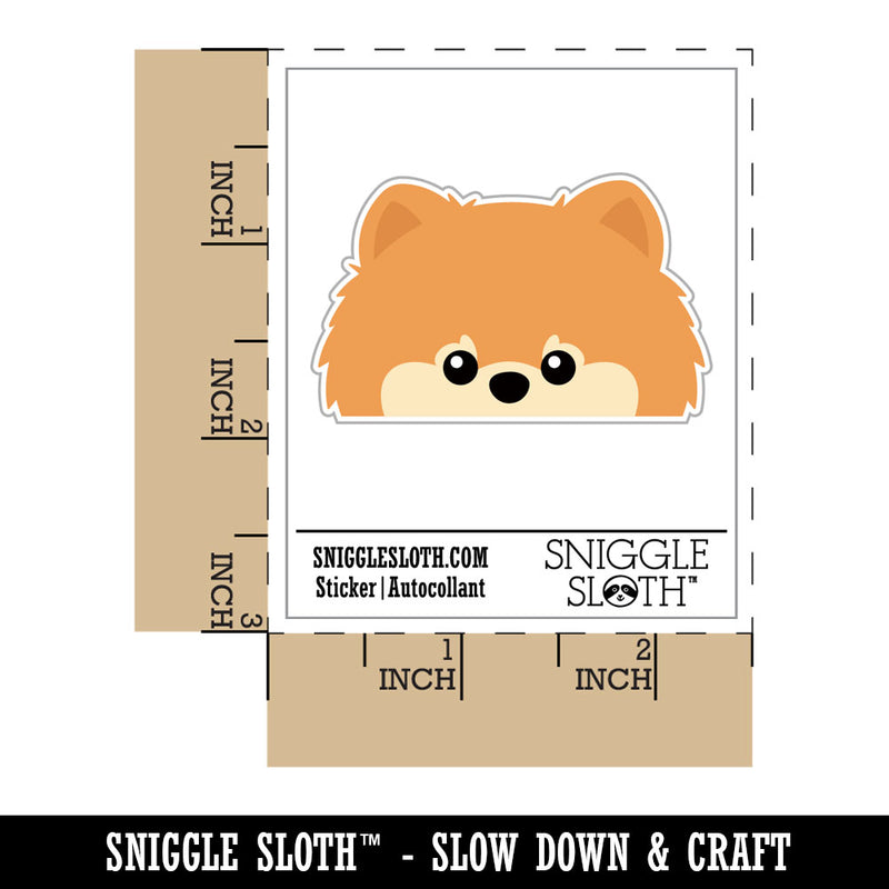 Peeking Pomeranian Dog Waterproof Vinyl Phone Tablet Laptop Water Bottle Car Window Bumper Decal Sticker Set - 5 Pack