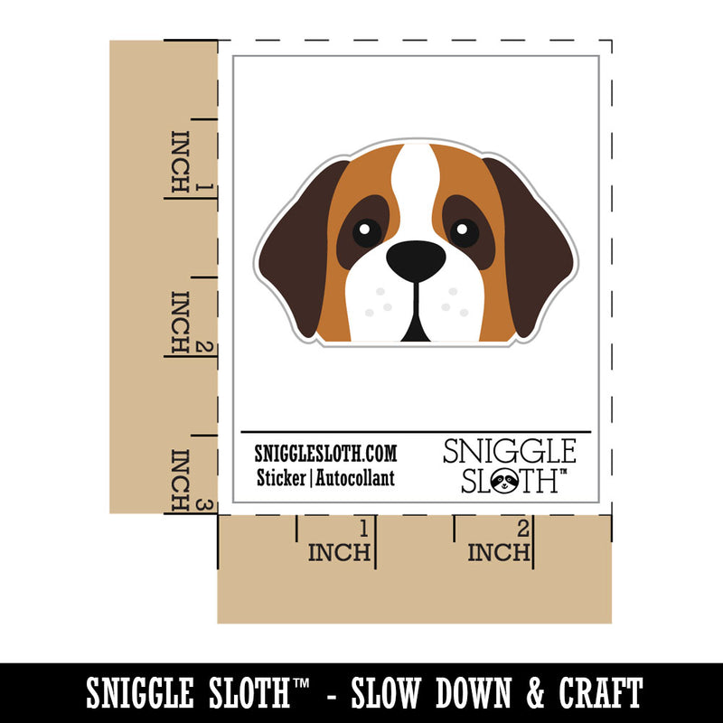 Peeking Saint Bernard Dog Waterproof Vinyl Phone Tablet Laptop Water Bottle Car Window Bumper Decal Sticker Set - 5 Pack